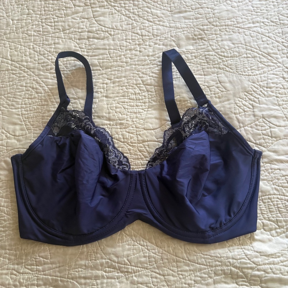 Wacoal Retro Chic Full Figure Underwire Bra Navy Blue 34DDD 855257